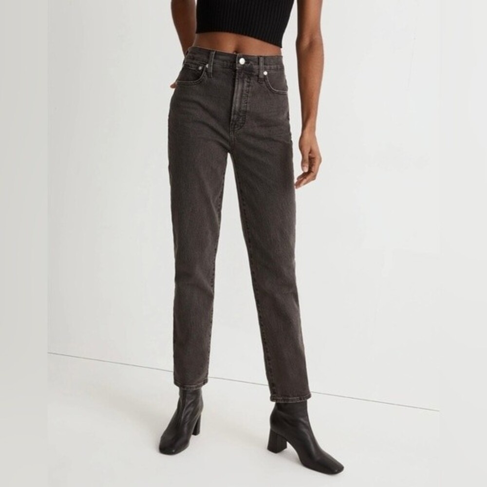 Madewell Black Wash High Rise Perfect Vintage Heritage Stretch Denim Jeans 26